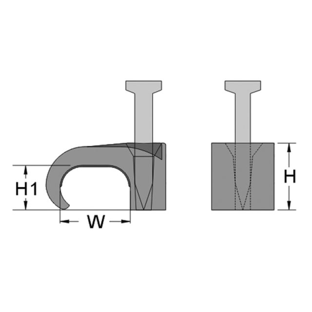Nailing Clips For Round Cable Φ5-7Mm White Pu100 - 262210