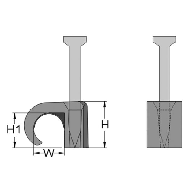 Nailing Clips For Round Cable Φ7-10Mm White Pu100- 262218