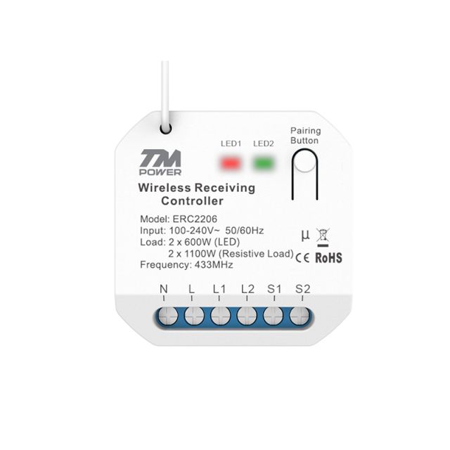 Wireless Smart One Way Roller Shutter Receiver 8A RF433mhz & WIFI 2.4GHz TM
