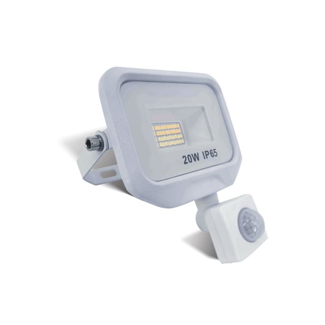 Προβολέας Led Slim 20W με Ανιχνευτή Κίνησης 2000lm CCT 240V Ip65 Λευκός ΤΜ