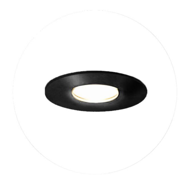 Round Spot Recessed GU10 IP20 80mm Black PHOS