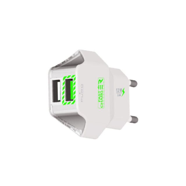 Puro Travel Fast Charger 2XUSB 2.4A White FCTCV2USB24WHI