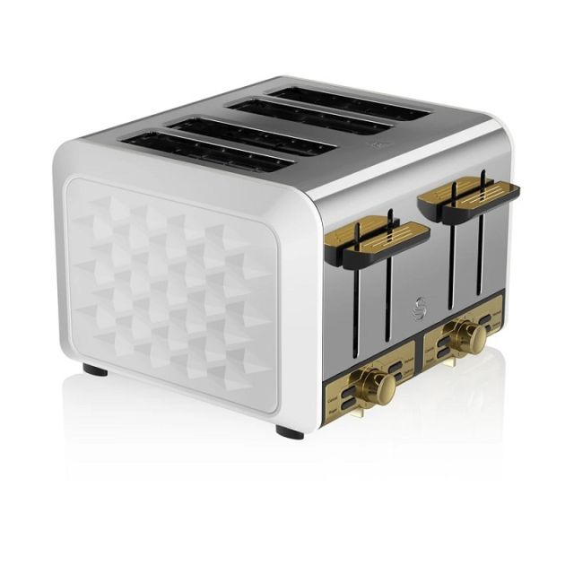 Φρυγανιέρα 4 Θέσεων Gatsby Swan Λευκή ST14084WHTN