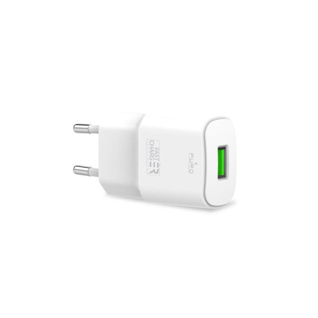 Puro Travel Fast Charger USB Type A 12W White PWFCMTCUSB12WWHI
