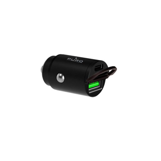Car Charger 2XUSB Type A/Type C 30W Black FCMCHUSBAC30WBLK