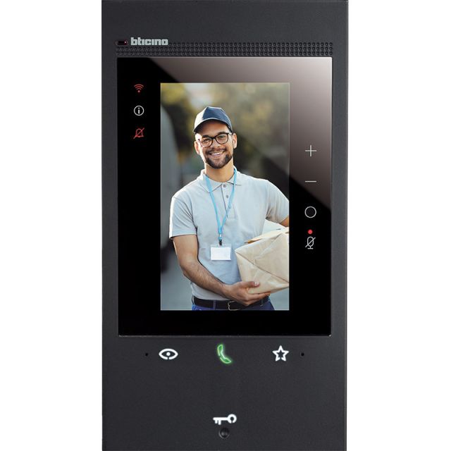 Bticino Οθόνη Θυροτηλεόρασης Αφής Classe 300 EOS with Netatmo Μαύρη 2 Καλωδίων 344884