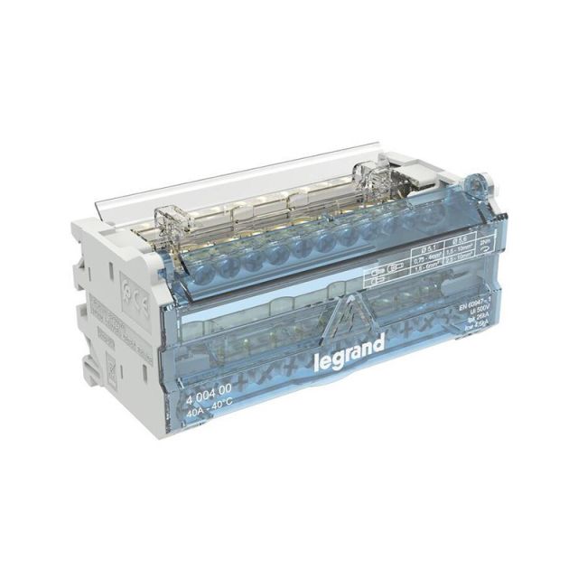 Modular Splitter Block with Stepped Bars 2P 40A 6 Connections 400400