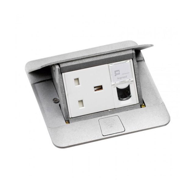 Popup Κουτί για Δάπεδο 3 Στοιχείων Χωνευτό Matt Aluminium 54010