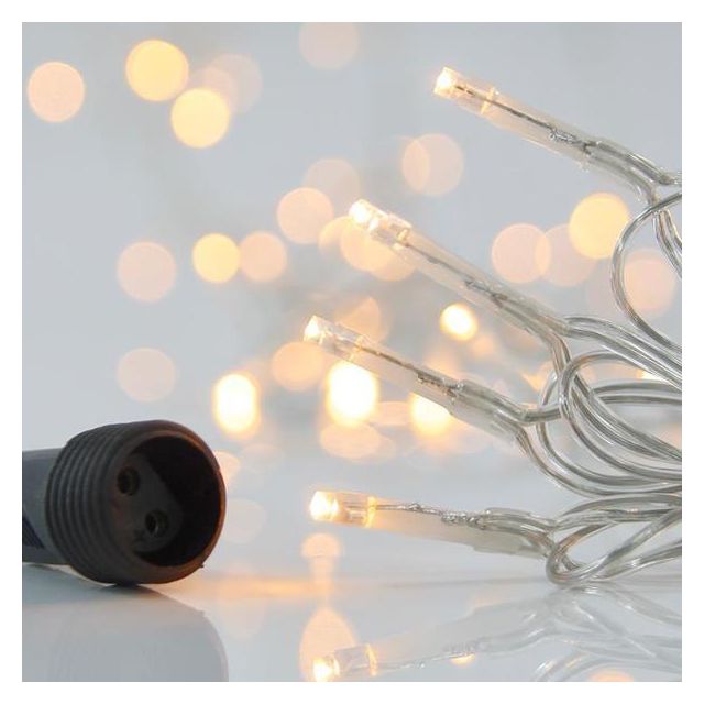Christmas Lights String LED 100 Warm White with Transparent Wire 5m IP44 600-11320