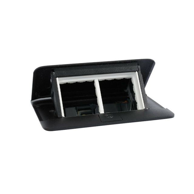 Popup Box for Office Table 4 Gang Recessed Black Matt 654002