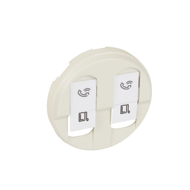 Celiane Plate Socket RJ45 2 Gang Ivory 66236