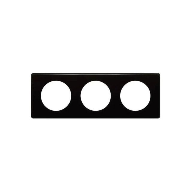 Celiane Frame 3 Gangs Black/Glass 066683