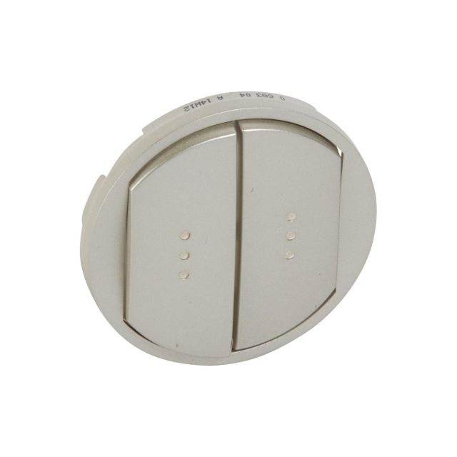 Celiane Luminous Switch Plate 2 Gangs Titanium 68304