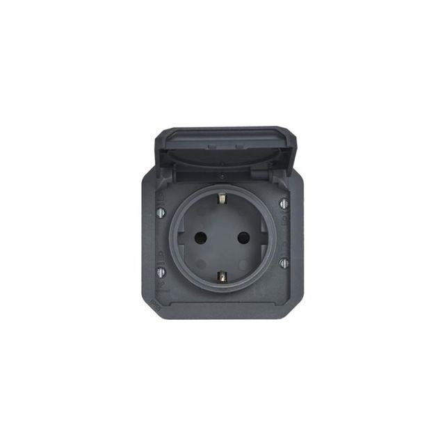 Πρίζα Schuko Ανθρακί Plexo N 069839L