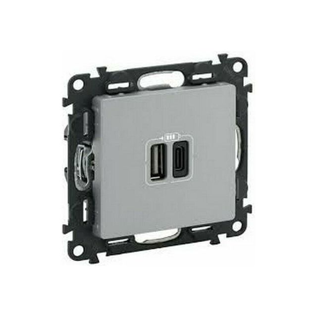 Valena Life  2XUSB Charging Socket Type C + Type A Recessed Aluminium 753306