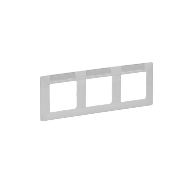 Valena Life Plate 3 Gangs with Label White 754013