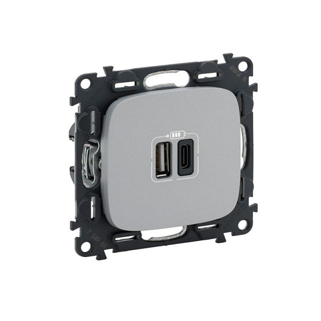 Valena Allure Πρίζα Φόρτισης USB Type C και Type A Αλουμίνιο 754967