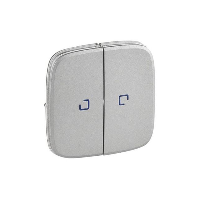 Valena Allure Plate illuminated 2 gangs Aluminium 755227