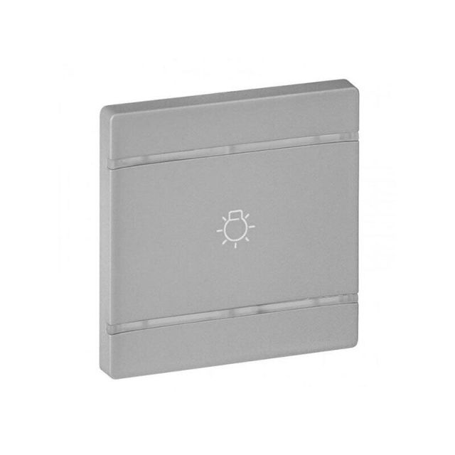 Valena Life SCS Switch Plate With Light Symbol Aluminium 755232