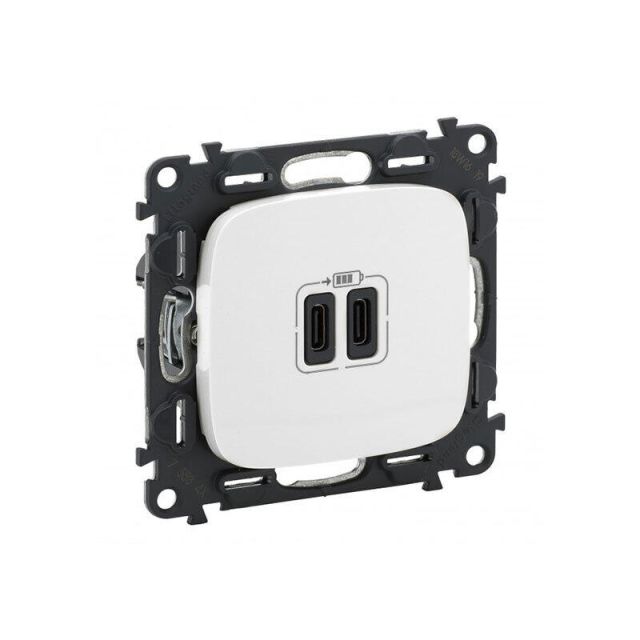 Valena Πρίζα Φόρτισης USB Τύπου C 2ΧUSB Λευκό 755345