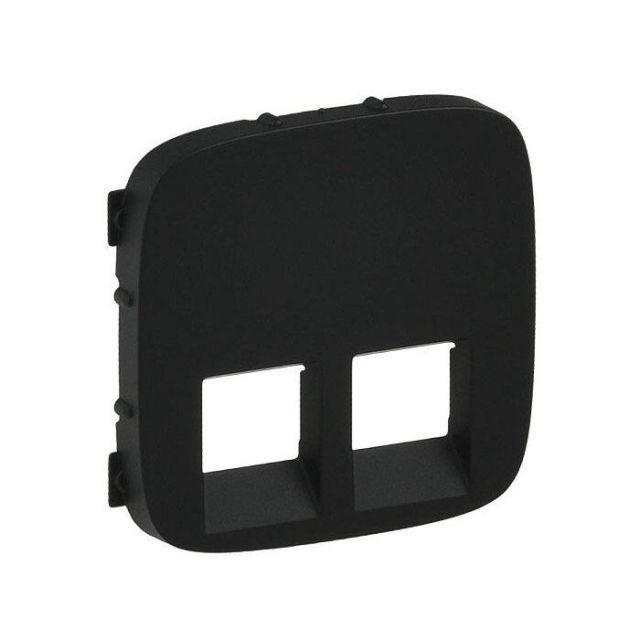 Valena Allure Plate 2 Gangs RJ11/RJ45 Black 755428