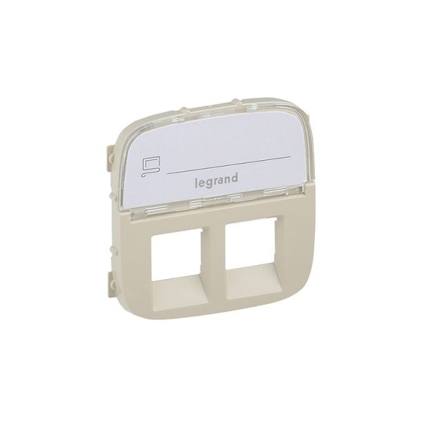 Valena Allure Plate 2XRJ45 with Label Ivory 755486