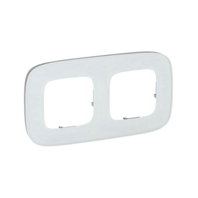 Valena Allure Frame 2 Gang White Glass Valena Allure 755542