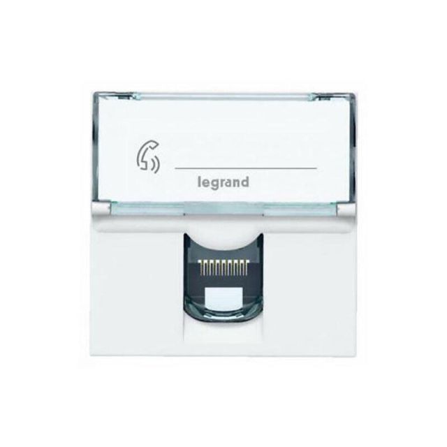 Mosaic RJ45 CAT6A STP Socket 2 Gangs Recessed White 76566