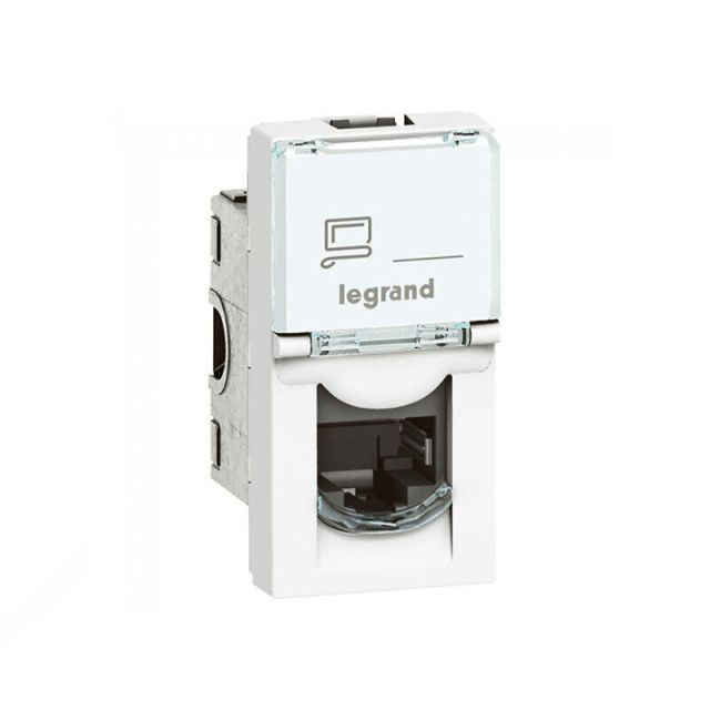 Mosaic Socker RJ45 UTP6 1 Gang Recessed White 76581