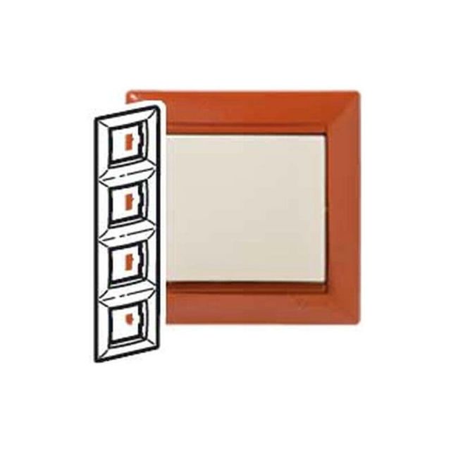 Valena Frame 4 Gangs Vertical Earth Terracotta  770018