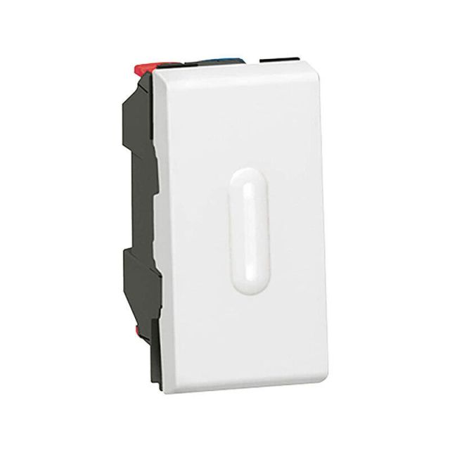 Mosaic Switch A/R With LED 1 Gang Recessed White 077002