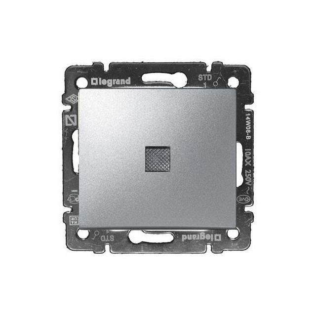 Valena Διακόπτης Απλός Φωτεινός Χωνευτός Αλουμίνιο 770110