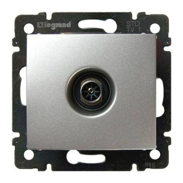 Valena Socket TV Recessed Aluminium 770129