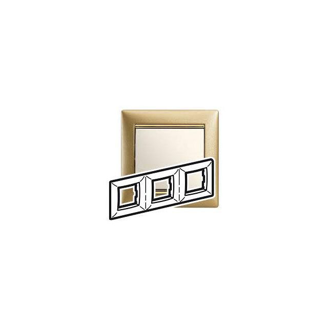 Valena Frame 3 Gangs Horizontal Matt Gold/Gold 770303