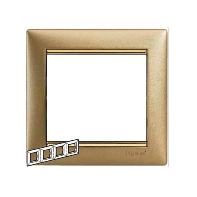 Valena Frame 4 Gangs Horizontal Μatt Gold/Gold 770304