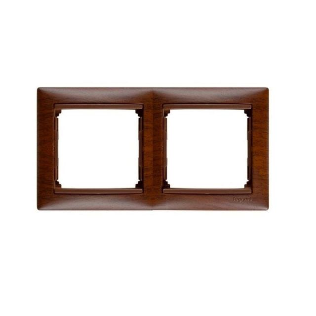Valena Frame 2 Gang Horizontal Tanned Wood 770312