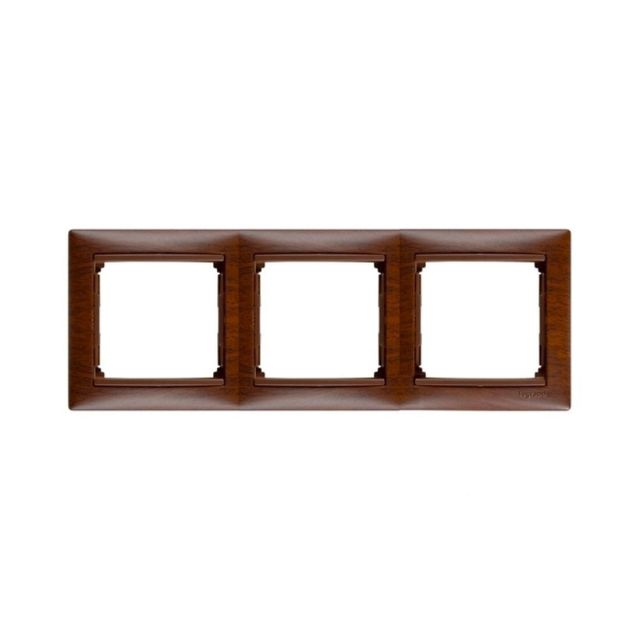 Valena Frame 3 Gangs Horizontal Tanned Wood 770313