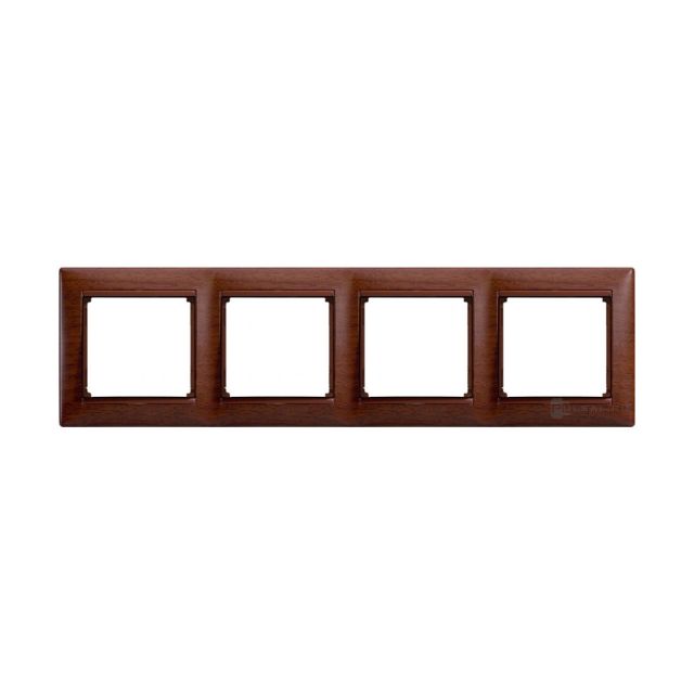 Valena Frame 4 Gangs Horizontal Tanned Wood 770314