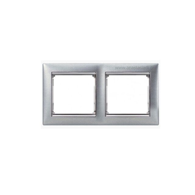 Valena Frame 2 Gangs Horizontal Brushed Alu/Silver  770332