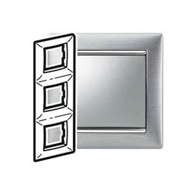 Valena Πλαίσιο 3 Θέσεων Κάθετο Brushed Aluminium/Silver 770337
