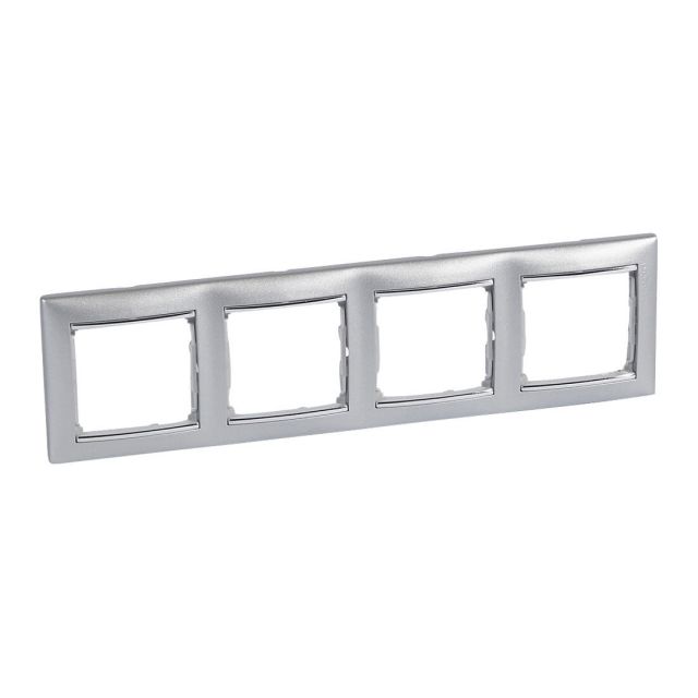 Valena Frame 4 Gangs Horizontal Aluminium/Silver 770354