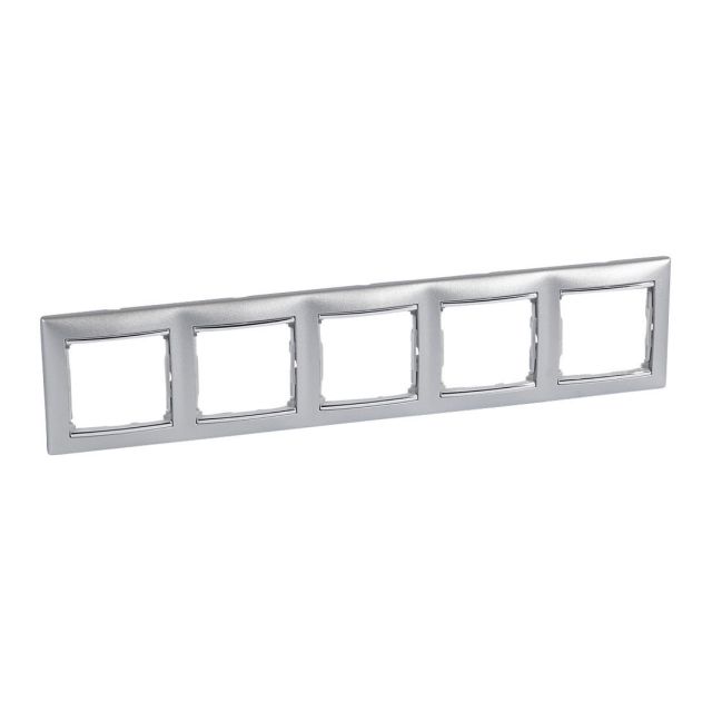 Valena Frame 5 Gangs Horizontal Aluminium/Silver 770355