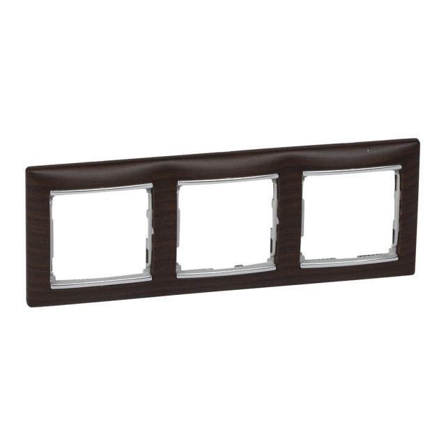 Valena Frame 3 Gangs Horizontal Dark Wood/Silver 770373