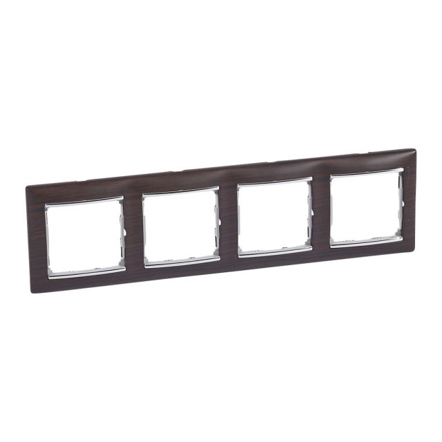 Valena Frame 4 Gangs Horizontal Dark Wood/Silver 770374