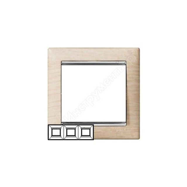 Valena Frame 3 Gangs Horizontal Light Wood/Aluminium 770383
