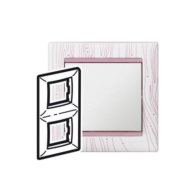 Valena Frame 2 Gangs Vertical Graph Pink 770456