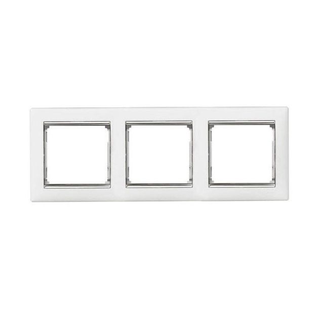 Valena Frame 3 Gangs Horizontal White/Silver 770493