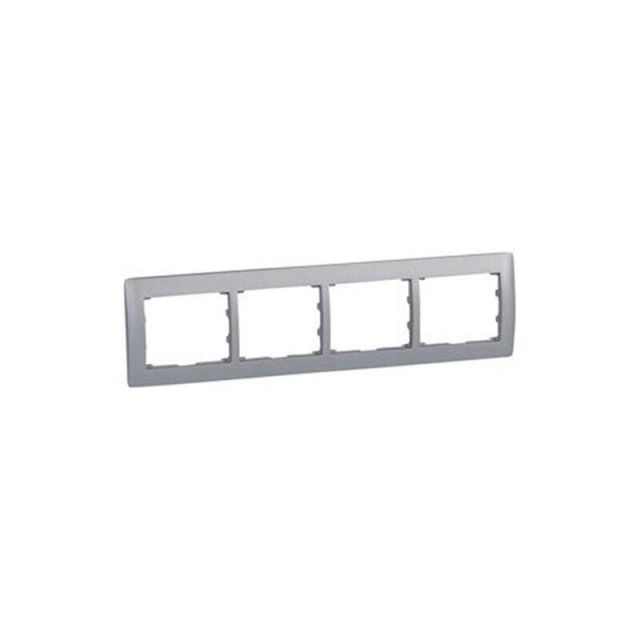 Galea Life Frame 4 Gangs Horizontal Premium Soft Aluminium 771304