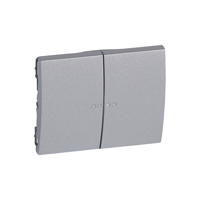 Galea Life Πλακίδιο Διακόπτη με Ένδειξη Διπλό Premium Soft Aluminium 771379