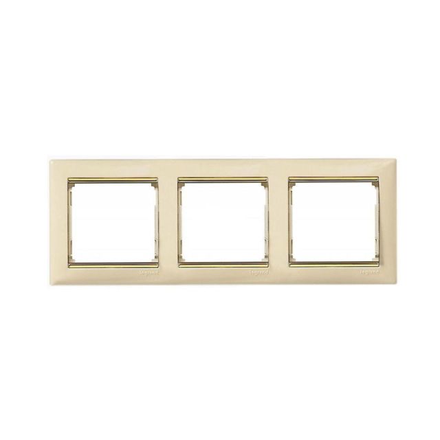 Valena Frame 3 Gangs Horizontal Cream/Gold 774153